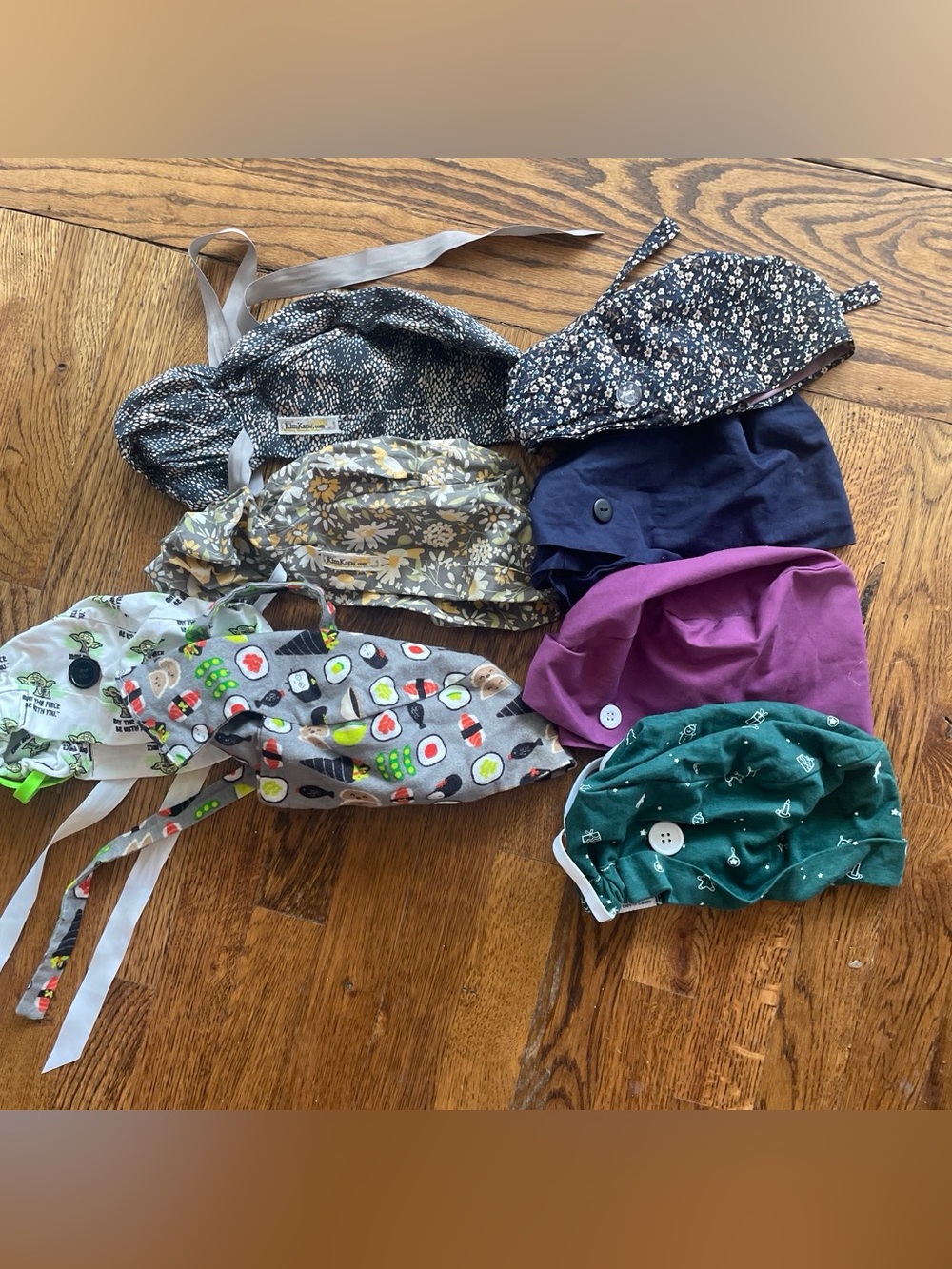 Women Scrub Caps Pack - Assorted Navy, Purple, Green, Gray, Floral